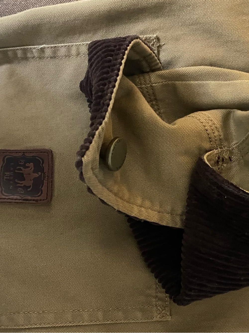 Vintage Ralph Lauren Chore Barn Jacket Khaki Ran Corduroy Women’s Medium - Picture 3 of 4